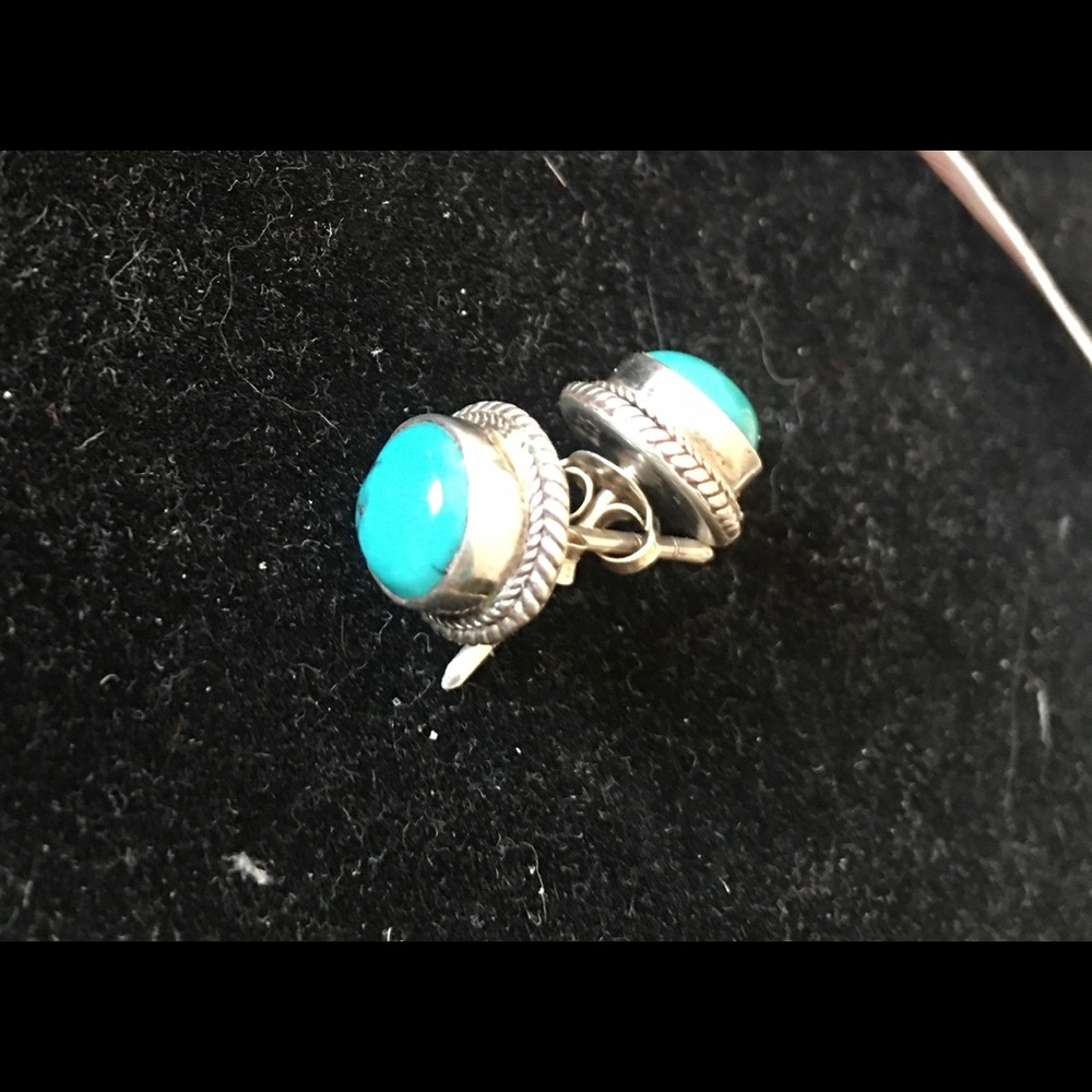 Native American Navajo turquoise sterling earrings